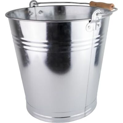 woplus Seau en zinc de 12 litres avec poignée en bois, seau en métal robuste avec anse, seau polyvalent pour le jardin et la décoration, la maison et la construction, différentes tailles disponibles woplus Seau en zinc de 12 litres avec poignée en bois, seau en métal robuste avec anse, seau polyvalent pour le jardin et la décoration, la maison et la construction, différentes tailles disponibles