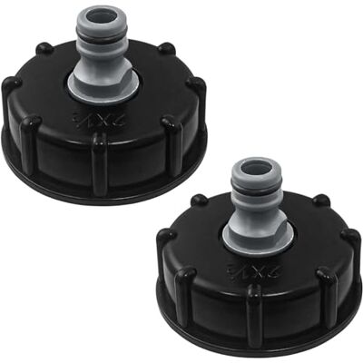 SyiXute Lot de 2 adaptateurs de réservoir IBC pour robinet de réservoir d'eau S60X6 vers 4, filetage de 1,27 cm, noir SyiXute Lot de 2 adaptateurs de réservoir IBC pour robinet de réservoir d'eau S60X6 vers 4, filetage de 1,27 cm, noir