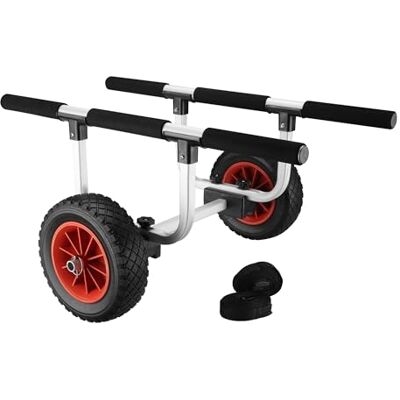 WilTec Chariot de transport Ajustable en Aluminium pour Kayak Canoë & Largeur réglable Supports en mousse Sécurité Sangles Transport Bâteau Fixation WilTec Chariot de transport Ajustable en Aluminium pour Kayak Canoë & Largeur réglable Supports en mousse Sécurité Sangles Transport Bâteau Fixation