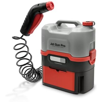 ERRECOM JET GUN PRO+, Nettoyeur Haute Pression Portable à Batterie avec Compartiment pour Accessoires, Réservoir d’Eau de 8 L, Tuyau Spiralé 3 m, Poids 2,9 kg ERRECOM JET GUN PRO+, Nettoyeur Haute Pression Portable à Batterie avec Compartiment pour Accessoires, Réservoir d’Eau de 8 L, Tuyau Spiralé 3 m, Poids 2,9 kg