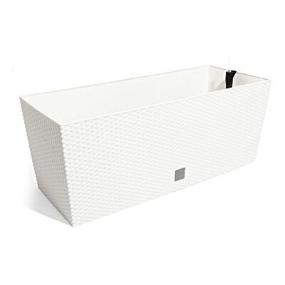 Prosperplast Boite a fleur Rato Case en rattan style 60 cm, en blanc Prosperplast Boite a fleur Rato Case en rattan style 60 cm, en blanc