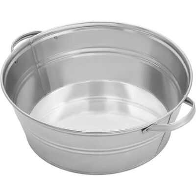 KOTARBAU ® Grand bac en zinc,13 l, rond, en acier galvanisé, utilisations : bac à fleurs, seau de champagne, refroidisseur de boissons KOTARBAU ® Grand bac en zinc,13 l, rond, en acier galvanisé, utilisations : bac à fleurs, seau de champagne, refroidisseur de boissons