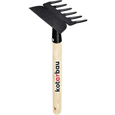KOTARBAU ® Râteau avec houe Outil de jardinage double face pour pailler et désherber KOTARBAU ® Râteau avec houe Outil de jardinage double face pour pailler et désherber