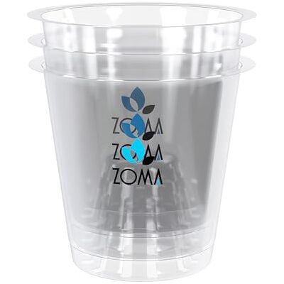 ZOMA Lot de 3 pots transparents pour orchidées à fond surélevé, pots pour orchidées en plastique avec trous d'aération parfaits pour le soin des orchidées, pot transparent de haute qualité Ø 9 cm ZOMA Lot de 3 pots transparents pour orchidées à fond surélevé, pots pour orchidées en plastique avec trous d'aération parfaits pour le soin des orchidées, pot transparent de haute qualité Ø 9 cm