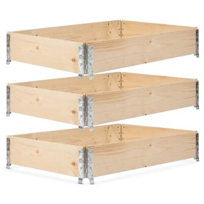 gardivo Jardinière surélevée 120 x 80 x 20 cm – 3 pièces Cadre de palette en bois, bordure de parterre, plate-bande pliable et empilable gardivo Jardinière surélevée 120 x 80 x 20 cm – 3 pièces Cadre de palette en bois, bordure de parterre, plate-bande pliable et empilable