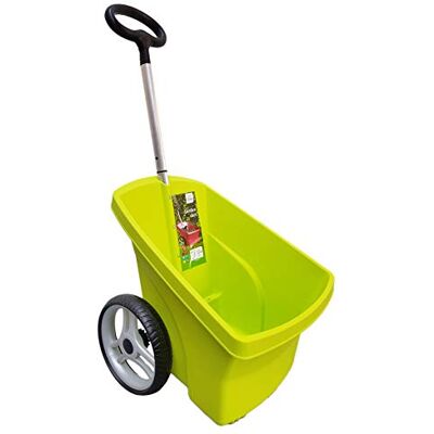 Hagsen Brouette de jardin à 2 roues 67 l avec roue en caoutchouc plein Chariot de jardin en plastique Chariot de jardin robuste et maniable pour la terre, le sable, les feuilles et les déchets de Hagsen Brouette de jardin à 2 roues 67 l avec roue en caoutchouc plein Chariot de jardin en plastique Chariot de jardin robuste et maniable pour la terre, le sable, les feuilles et les déchets de