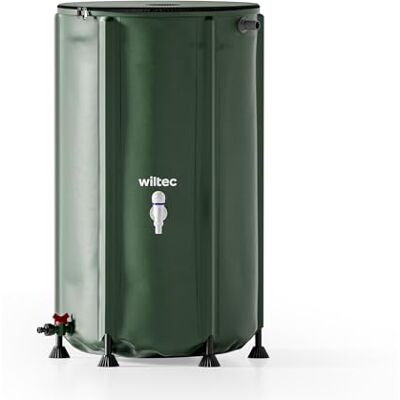 WilTec Récupérateur eau de pluie pliable 250 litres, citerne souple en PVC avec fermeture éclair, robinet et couvercle, réservoir irrigation jardin WilTec Récupérateur eau de pluie pliable 250 litres, citerne souple en PVC avec fermeture éclair, robinet et couvercle, réservoir irrigation jardin