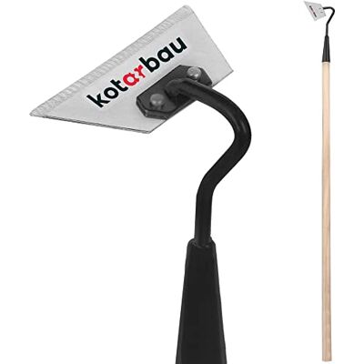 KOTARBAU ® Binette de jardin en métal 120 mm avec manche en bois de 95 cm Forme trapézoïdale Binette de jardin avec manche Avec manche Outil de jardinage Enlever les mauvaises herbes KOTARBAU ® Binette de jardin en métal 120 mm avec manche en bois de 95 cm Forme trapézoïdale Binette de jardin avec manche Avec manche Outil de jardinage Enlever les mauvaises herbes