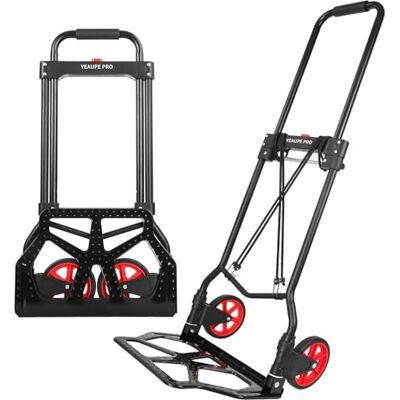 YEAUPE PRO Diable pliable, capacité de charge de 100 kg et réglable en hauteur, diable pour chariot pour déplacer et transporter avec 2 cordes d'extension et poignée en éponge (110 cm) YEAUPE PRO Diable pliable, capacité de charge de 100 kg et réglable en hauteur, diable pour chariot pour déplacer et transporter avec 2 cordes d'extension et poignée en éponge (110 cm)