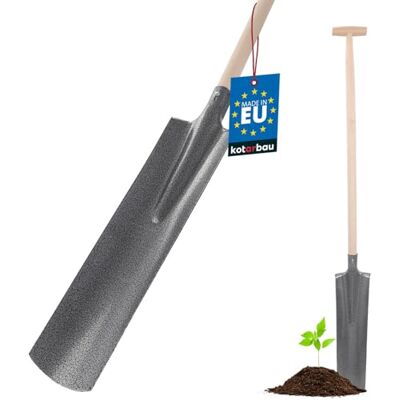 KOTARBAU Bêche de drainage avec manche en bois, lame en acier étroite, support du manche 36 mm, bêche de jardin 450 x 165 mm KOTARBAU Bêche de drainage avec manche en bois, lame en acier étroite, support du manche 36 mm, bêche de jardin 450 x 165 mm