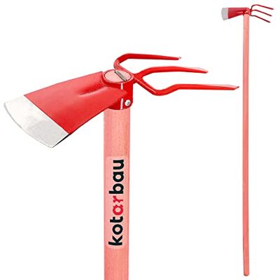 KOTARBAU ® Binette 110 x 135 mm avec 3 dents de 107 mm en acier avec manche en bois de 120 cm Double binette de jardin Outil de jardinage pour transplanter, désherber KOTARBAU ® Binette 110 x 135 mm avec 3 dents de 107 mm en acier avec manche en bois de 120 cm Double binette de jardin Outil de jardinage pour transplanter, désherber
