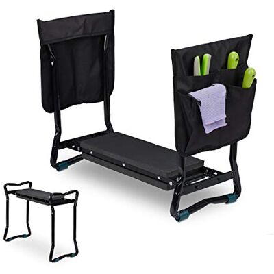 Relaxdays Agenouilloir pour jardinage, banc pliable genoux, jusqu’à 150 kg, 2 sacs, rembourré, 50x60x27,5 cm, noir Relaxdays Agenouilloir pour jardinage, banc pliable genoux, jusqu’à 150 kg, 2 sacs, rembourré, 50x60x27,5 cm, noir