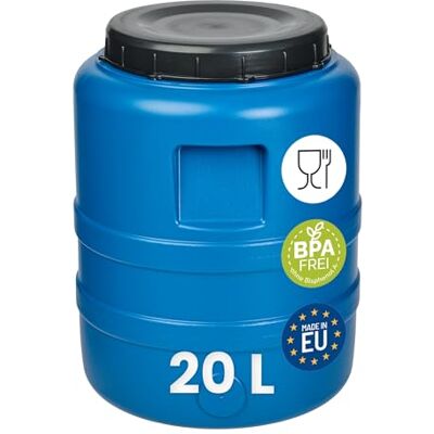 Garronda Fût Alimentaire 20 L Plastique HDPE Tonneau Baril Grande Ouverture pour Eau, Stockage et Fermentation Recuperateur D Eau De Pluie GD-0186 Bleu Garronda Fût Alimentaire 20 L Plastique HDPE Tonneau Baril Grande Ouverture pour Eau, Stockage et Fermentation Recuperateur D Eau De Pluie GD-0186 Bleu
