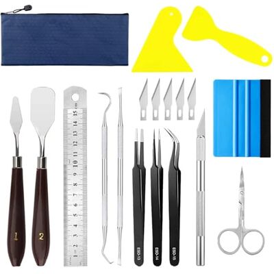 X SIM FITNESSX Lot de 13 outils de désherbage, fonctionne également pour retrait du vinyle, lettrages, avec des ciseaux, une pince, un grattoir, une spatule X SIM FITNESSX Lot de 13 outils de désherbage, fonctionne également pour retrait du vinyle, lettrages, avec des ciseaux, une pince, un grattoir, une spatule