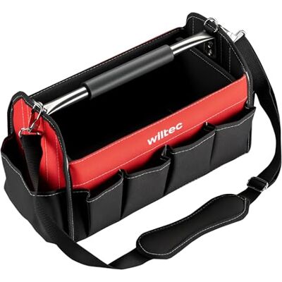 WilTec Sac à outils 14 poches – 40 x 19 x 25 cm – pliant – 600D – avec Bandoulière réglable, Poignée, Poches intérieures et extérieures – Sacoche à outils multi-poches pour outillage WilTec Sac à outils 14 poches – 40 x 19 x 25 cm – pliant – 600D – avec Bandoulière réglable, Poignée, Poches intérieures et extérieures – Sacoche à outils multi-poches pour outillage