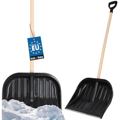 KOTARBAU ® Pelle À Neige 48 cm avec Manche en Bois Pelle en Plastique Renforcé avec Raccords en Métal avec Manche Ergonomique Noir 128 cm KOTARBAU ® Pelle À Neige 48 cm avec Manche en Bois Pelle en Plastique Renforcé avec Raccords en Métal avec Manche Ergonomique Noir 128 cm