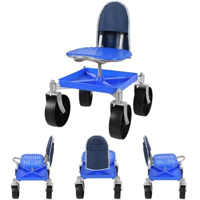 Fianao Siège de Jardin Roulant réglable avec Rangement Tabouret Mobile et Chariot à Outils Robuste, capacité de 330 LB, pour la Cour, Le Patio et Les Personnes âgées Bleu Fianao Siège de Jardin Roulant réglable avec Rangement Tabouret Mobile et Chariot à Outils Robuste, capacité de 330 LB, pour la Cour, Le Patio et Les Personnes âgées Bleu