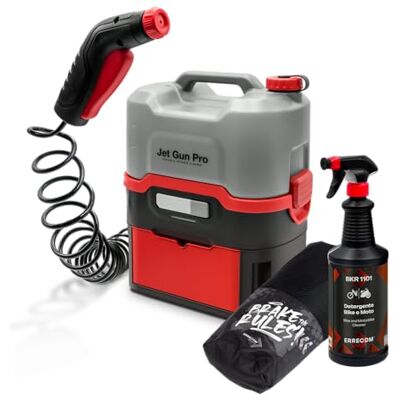 ERRECOM 1000 Miglia Kit Nettoyage Vélo : JET GUN PRO+ Nettoyeur Haute Pression Portable à Batterie Réservoir Eau 8 L, BKR 1101 Détergent Spray Bike 1L, Bike Cover Protection pour Transport et Stockage ERRECOM 1000 Miglia Kit Nettoyage Vélo : JET GUN PRO+ Nettoyeur Haute Pression Portable à Batterie Réservoir Eau 8 L, BKR 1101 Détergent Spray Bike 1L, Bike Cover Protection pour Transport et Stockage