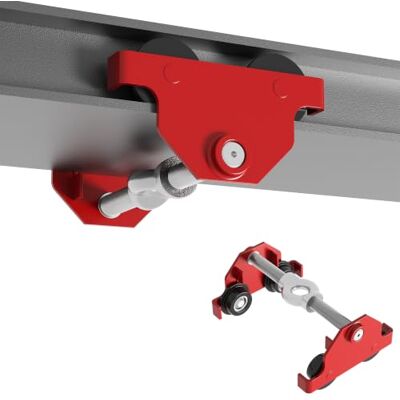 WilTec Chariot porte-palan jusqu’à 500kg Utilisation manuelle Largeur de bride 45-220 mm Réglage en continu WilTec Chariot porte-palan jusqu’à 500kg Utilisation manuelle Largeur de bride 45-220 mm Réglage en continu
