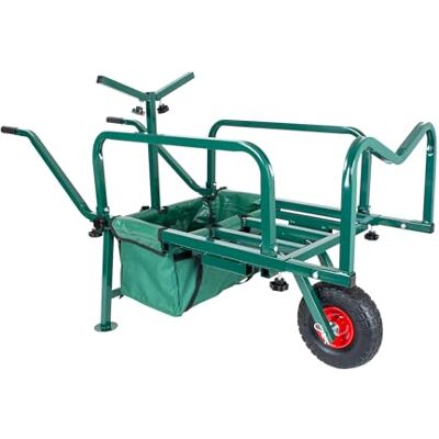 Relaxdays Chariot de pêche Pliable en Acier Vert, réglable, Sac intégré, 65 x 145 x 55 cm Relaxdays Chariot de pêche Pliable en Acier Vert, réglable, Sac intégré, 65 x 145 x 55 cm