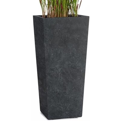Pflanzwerk ® Bac à plantes, de sol, en fibre de verre, lave conique, anthracite, 80 x 40 x 40 cm, bac à fleurs résistant au gel, qualité allemande, imprégnation effet lotus Pflanzwerk ® Bac à plantes, de sol, en fibre de verre, lave conique, anthracite, 80 x 40 x 40 cm, bac à fleurs résistant au gel, qualité allemande, imprégnation effet lotus