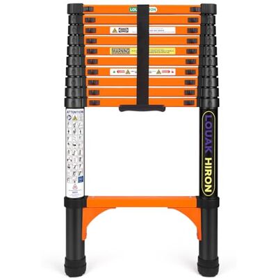 LOUAK&HIRON Échelle télescopique 3,2 m Extensible Pliable Échelle antidérapante Échelle multifonction LOUAK&HIRON Échelle télescopique 3,2 m Extensible Pliable Échelle antidérapante Échelle multifonction