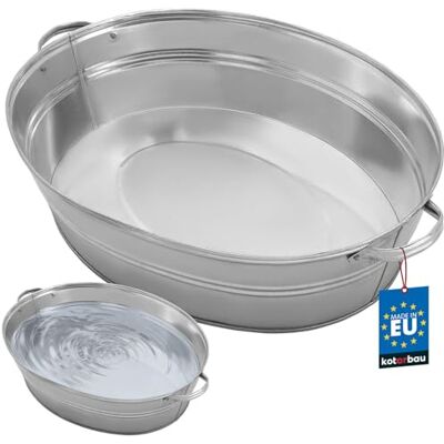 KOTARBAU ® Grand bac en zinc,27 l, rond, en acier galvanisé, utilisations : bac à fleurs, seau de champagne, refroidisseur de boissons KOTARBAU ® Grand bac en zinc,27 l, rond, en acier galvanisé, utilisations : bac à fleurs, seau de champagne, refroidisseur de boissons