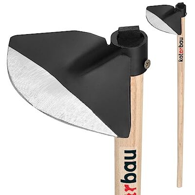 KOTARBAU ® Hachette de jardin semi-circulaire 210 x 85 mm Avec manche en bois 110 cm Hachette à mauvaises herbes Outil de jardin pour transplantation, désherbage, entretien de jardin KOTARBAU ® Hachette de jardin semi-circulaire 210 x 85 mm Avec manche en bois 110 cm Hachette à mauvaises herbes Outil de jardin pour transplantation, désherbage, entretien de jardin