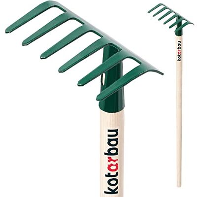 KOTARBAU ® Rateau a Feuille 11,5 cm Rateau Jardin Acier 105 cm Vert Outil pour Massifs de Fleurs avec Manche en Bois 6 Dents Compact Résistant à L’Humidité KOTARBAU ® Rateau a Feuille 11,5 cm Rateau Jardin Acier 105 cm Vert Outil pour Massifs de Fleurs avec Manche en Bois 6 Dents Compact Résistant à L’Humidité