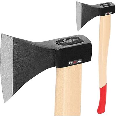KOTARBAU Hache Forgée 1,5 kg Longueur totale 699 mm avec manche en bois Hache à fendre KOTARBAU Hache Forgée 1,5 kg Longueur totale 699 mm avec manche en bois Hache à fendre