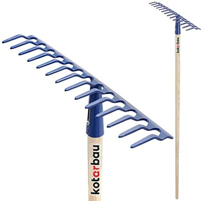 KOTARBAU ® Rateau à Feuilles Rateau Jardin Acier 38 cm Bleu Marine avec Manche Bois 142 cm 14 Dents Balai a Gazon Outil Jardinage pour Entretien Pelouse Ramasse Feuille KOTARBAU ® Rateau à Feuilles Rateau Jardin Acier 38 cm Bleu Marine avec Manche Bois 142 cm 14 Dents Balai a Gazon Outil Jardinage pour Entretien Pelouse Ramasse Feuille