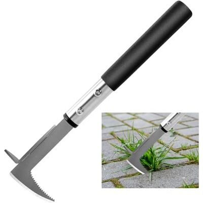 BARAYSTUS Grattoir à joints Longueur de travail de 33 cm Désherbeur avec bord dentelé Outil d'élimination des mauvaises herbes pour le jardinage Grattoir ergonomique BARAYSTUS Grattoir à joints Longueur de travail de 33 cm Désherbeur avec bord dentelé Outil d'élimination des mauvaises herbes pour le jardinage Grattoir ergonomique