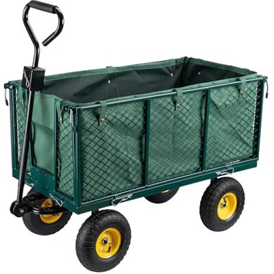WilTec Chariot Transport XXL Pliable – 1140 x 520 x 1050 mm – capacité 550 kg – avec Bâche Amovible, Pneus Robustes et Grille de Rangement – Diable Jardin Jardinage Outils Outillage WilTec Chariot Transport XXL Pliable – 1140 x 520 x 1050 mm – capacité 550 kg – avec Bâche Amovible, Pneus Robustes et Grille de Rangement – Diable Jardin Jardinage Outils Outillage