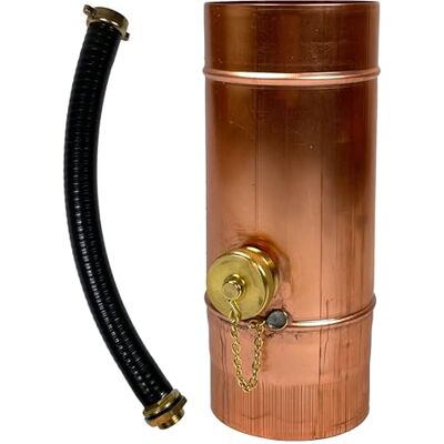SÜDMETALL Collecteur eau de pluie en cuivre de qualité supérieure de 80 mm avec raccord de tuyau et de tonneau pour le tuyau de descente SÜDMETALL Collecteur eau de pluie en cuivre de qualité supérieure de 80 mm avec raccord de tuyau et de tonneau pour le tuyau de descente