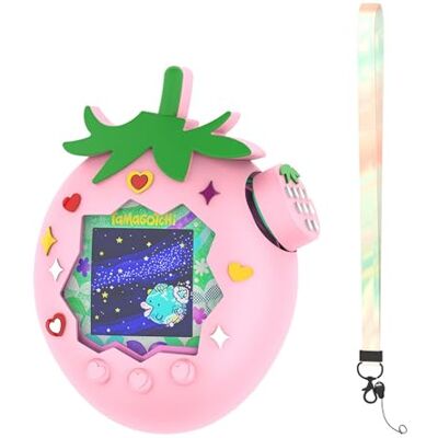 GIOPUEY Coque compatible avec Tamagotchi Paradise, mignon drôle dessin animé TPU silicone étui de protection avec crochet porte-clés pour hommes femmes pink GIOPUEY Coque compatible avec Tamagotchi Paradise, mignon drôle dessin animé TPU silicone étui de protection avec crochet porte-clés pour hommes femmes pink