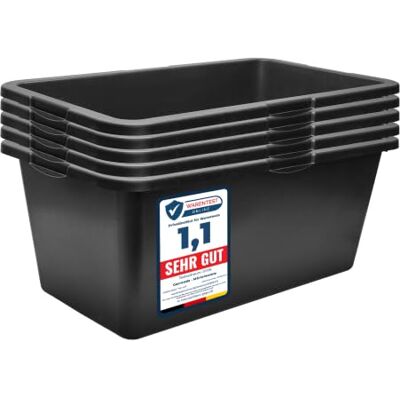 Garronda Bac à mortier plastique recyclé Noir 60 L Lot de 5 GD-0169 Fond renforcé, échelle graduée, bac rectangulaire empilable pour chantier, rénovation et jardin Garronda Bac à mortier plastique recyclé Noir 60 L Lot de 5 GD-0169 Fond renforcé, échelle graduée, bac rectangulaire empilable pour chantier, rénovation et jardin