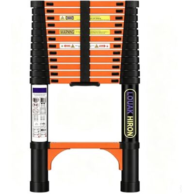 LOUAK&HIRON Échelle télescopique 3,8 m Extensible Pliable Échelle antidérapante Échelle multifonction LOUAK&HIRON Échelle télescopique 3,8 m Extensible Pliable Échelle antidérapante Échelle multifonction