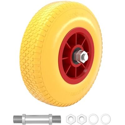 WilTec Roue complète increvable 3.00-4 pour Diable – 260 x 75 mm – en PU/Polyuréthane – profil rainuré – Capacité de charge max. 105 kg – pour Brouette Chariot WilTec Roue complète increvable 3.00-4 pour Diable – 260 x 75 mm – en PU/Polyuréthane – profil rainuré – Capacité de charge max. 105 kg – pour Brouette Chariot