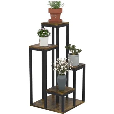 Outsunny Support pour Plantes 4 Étagères Porte-Plante 40 x 40 x 81 cm Noir Étagère à Fleurs, Différentes Hauteurs, Structure Acier, Intérieur, 4 Plateaux Outsunny Support pour Plantes 4 Étagères Porte-Plante 40 x 40 x 81 cm Noir Étagère à Fleurs, Différentes Hauteurs, Structure Acier, Intérieur, 4 Plateaux
