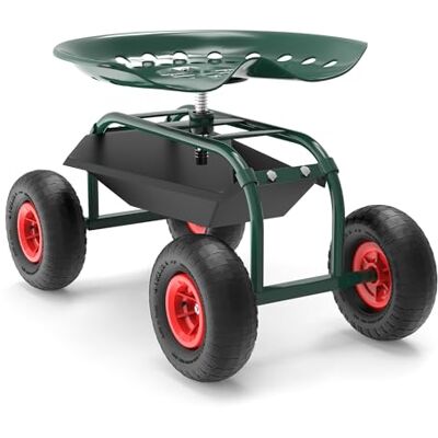WilTec Siège de Jardin sur Larges Roues Charge 150kg Max. Chariot Coulissant Jardinage Repose-Genoux Outil WilTec Siège de Jardin sur Larges Roues Charge 150kg Max. Chariot Coulissant Jardinage Repose-Genoux Outil