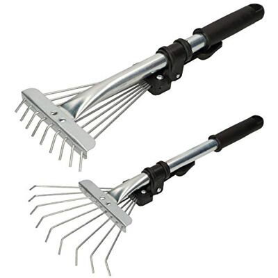 KOTARBAU ® Râteau à Feuilles Réglable Mini Râteau de Jardin Acier Galvanisé 20 cm Argent Avec Manche Télescopique 2,5-10 cm 9 Dents Flexibles Outil Léger pour Massifs de Fleurs KOTARBAU ® Râteau à Feuilles Réglable Mini Râteau de Jardin Acier Galvanisé 20 cm Argent Avec Manche Télescopique 2,5-10 cm 9 Dents Flexibles Outil Léger pour Massifs de Fleurs
