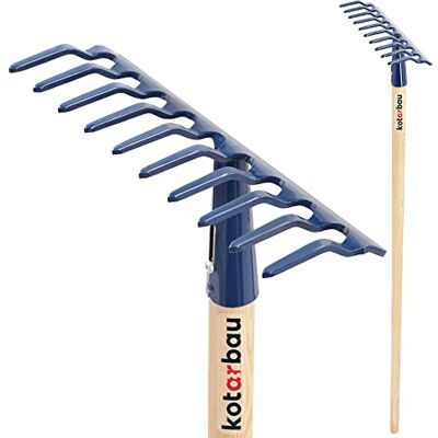 KOTARBAU ® Rateau à Feuilles Rateau Jardin Acier 26 cm Bleu Marine avec Manche Bois 135 cm 10 Dents Balai a Gazon Outil Jardinage pour Entretien Pelouse Ramasse Feuille KOTARBAU ® Rateau à Feuilles Rateau Jardin Acier 26 cm Bleu Marine avec Manche Bois 135 cm 10 Dents Balai a Gazon Outil Jardinage pour Entretien Pelouse Ramasse Feuille
