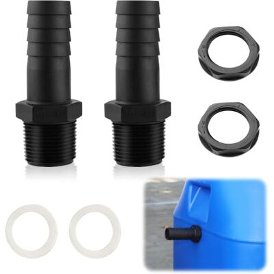Riisoyu Trop-Plein Cuve Eau, Lot de 2 Trop Plein Embout Droit Cannelé 25mm Raccords de Trop-Plein pour Tuyau de Trop-Plein Avec écrou et Rondelle Riisoyu Trop-Plein Cuve Eau, Lot de 2 Trop Plein Embout Droit Cannelé 25mm Raccords de Trop-Plein pour Tuyau de Trop-Plein Avec écrou et Rondelle