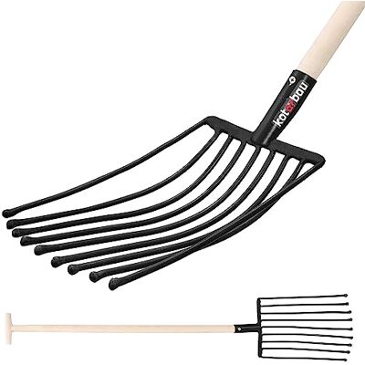 KOTARBAU ® Forke Fourche à foin à 9 dents Fourche de jardin Fourche à fumier Fourche de jardin Fourche à fumier Fourche en fil métallique pour le jardin et l'agriculture KOTARBAU ® Forke Fourche à foin à 9 dents Fourche de jardin Fourche à fumier Fourche de jardin Fourche à fumier Fourche en fil métallique pour le jardin et l'agriculture