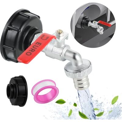 Lrocotanc Robinet Cuve 1000L ibc connecteur accessoires S60X6 robinet à sphère 3/4 pouce Bouchon adaptateur IBC adapté recuperateur d eau de pluie pour d'adaptateur de cuve Lrocotanc Robinet Cuve 1000L ibc connecteur accessoires S60X6 robinet à sphère 3/4 pouce Bouchon adaptateur IBC adapté recuperateur d eau de pluie pour d'adaptateur de cuve
