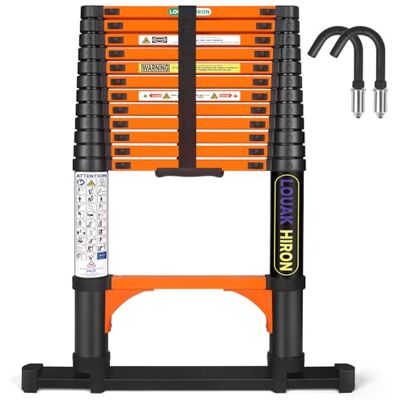 LOUAK&HIRON Échelle télescopique 3,8 m Extensible Pliable Échelle antidérapante Échelle multifonction LOUAK&HIRON Échelle télescopique 3,8 m Extensible Pliable Échelle antidérapante Échelle multifonction