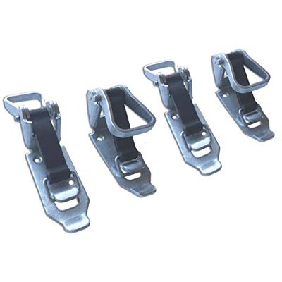 Trupa Lot de 4 porte-outils de verrouillage : pelle, hache, balai, pelle – 60 mm, noir, acier et caoutchouc, multifonction, pliable Trupa Lot de 4 porte-outils de verrouillage : pelle, hache, balai, pelle – 60 mm, noir, acier et caoutchouc, multifonction, pliable