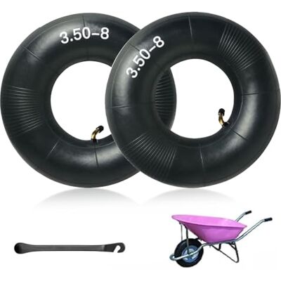 BNGXR Lot de 2 chambres à air de rechange 3,50-8 pour roue pneumatique avec une forte capacité de charge, pour brouette, tondeuse, chariot, tracteur de pelouse, chariot agricole BNGXR Lot de 2 chambres à air de rechange 3,50-8 pour roue pneumatique avec une forte capacité de charge, pour brouette, tondeuse, chariot, tracteur de pelouse, chariot agricole
