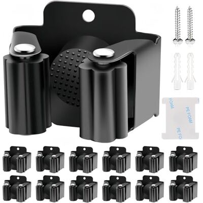 KAHEIGN Lot de 12 supports muraux en acier inoxydable pour serpillère, balai, pelle, outils de jardin, maison, jardin KAHEIGN Lot de 12 supports muraux en acier inoxydable pour serpillère, balai, pelle, outils de jardin, maison, jardin