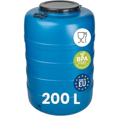 Garronda Fût Alimentaire 200 L Plastique HDPE Tonneau Baril Grande Ouverture pour Eau, Stockage et Fermentation Recuperateur D Eau De Pluie GD-0186 Bleu Garronda Fût Alimentaire 200 L Plastique HDPE Tonneau Baril Grande Ouverture pour Eau, Stockage et Fermentation Recuperateur D Eau De Pluie GD-0186 Bleu